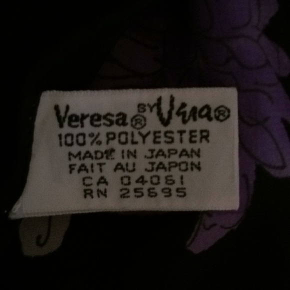 Vintage Veresa by Vera Black Floral Scarf - Picture 7 of 7